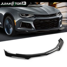 Fits For 16-21 Chevy Camaro 1LE Style Gloss Black Front Bumper Lip Splitter ABS