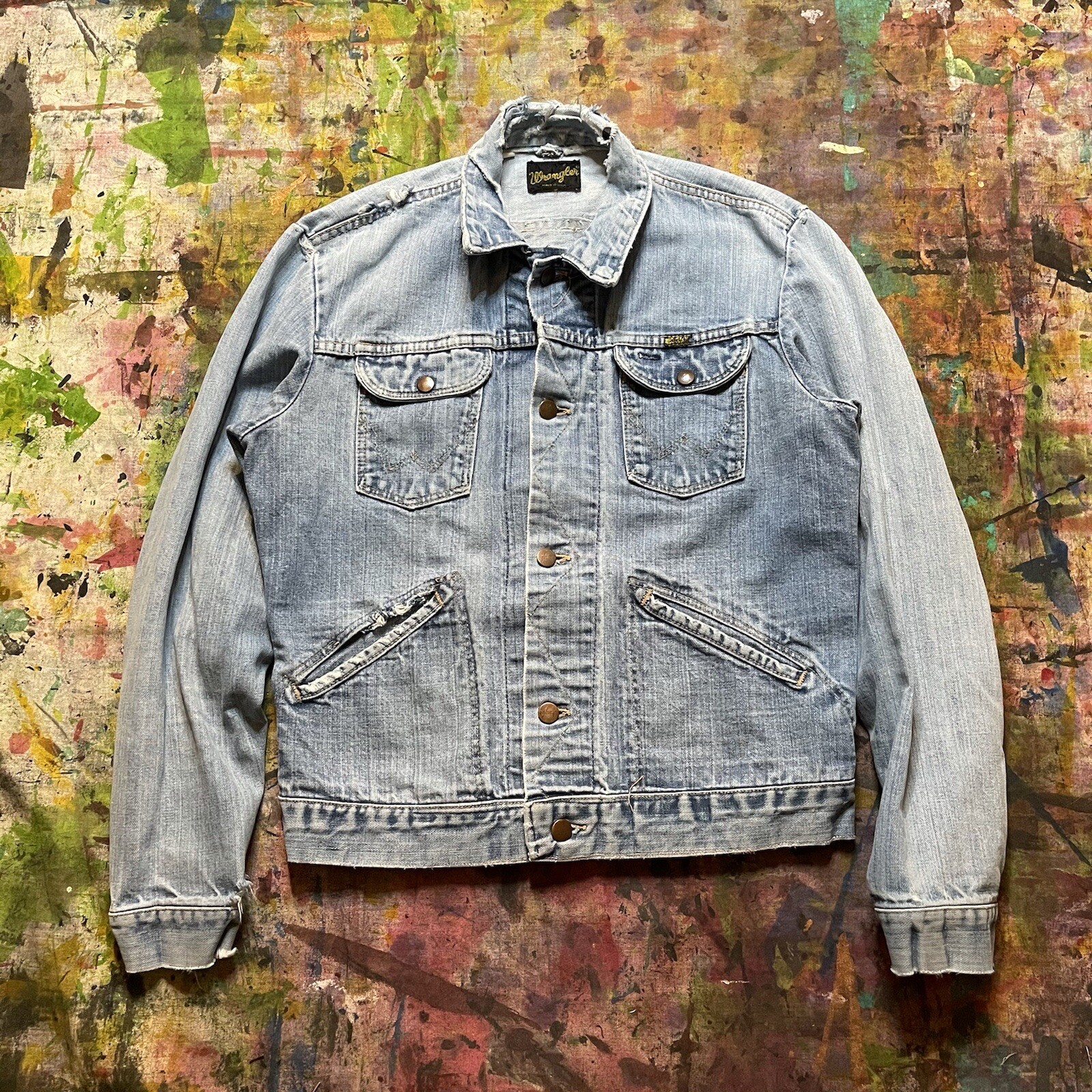 Vintage Wrangler Denim Trucker Jacket USA made 50’s 6… Gem