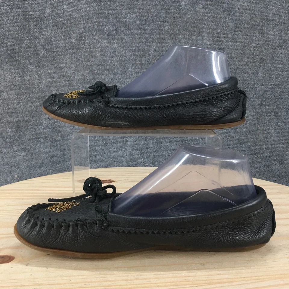 Minnetonka Shoes Womens 10 Moccasin Black Slip On Moc Toe Comfort Low Top Casual - Image 2 of 4