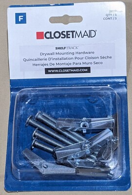 ClosetMaid ShelfTrack Drywall Mounting Hardware 2877 5-Piece Set Wall Anchors