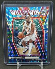 Kawhi Leonard 2020-21 Panini Mosaic Will to Win #'d /99 Blue Reactive Prizm