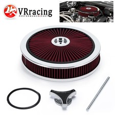 14 X 3 Round Red High Flow Thru Washable Air Cleaner Drop Base 350 Sbc 14 X 3 Round Red High Flow Thru Washable Air Cleaner Drop Base 350 Sbc