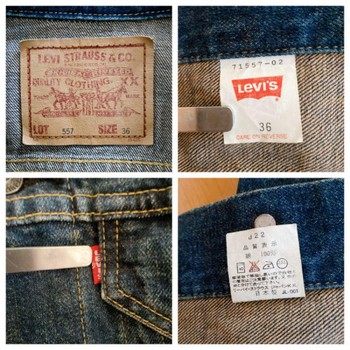 Vintage 90s Levi's 557 3rd Denim Jacket in Dark-Blue Size:36 Vintage 90s Levi's 557 3rd Denim Jacket in Dark-Blue Size:36