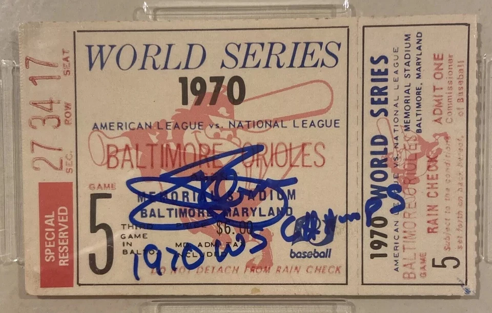 1970 Jim Palmer Signed World Series Gm 5 Ticket PSA 5 DNA Certified Auto 10 HOF - Image 4 of 4