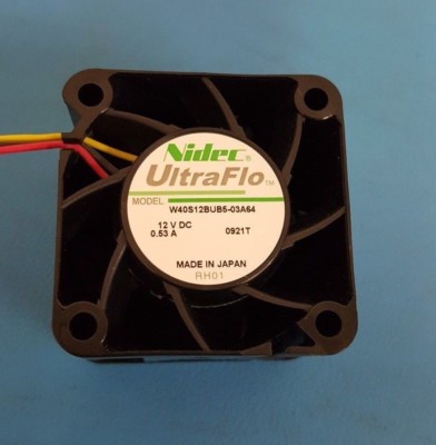 (2pcs) FAN, W40S12BUB5-03A64 , Nidec UltraFlo , 40x28 mm, 12VDC, 0.53A, 3 Wire