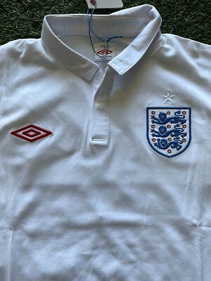 Umbro Men's England Home Jersey 2010 - White | eBay