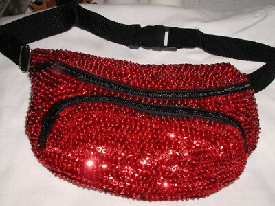 red sequin fanny pack