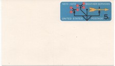 Good Condition 1870-1970 Weather Services 5 Cent US Postage Postcard Unposted