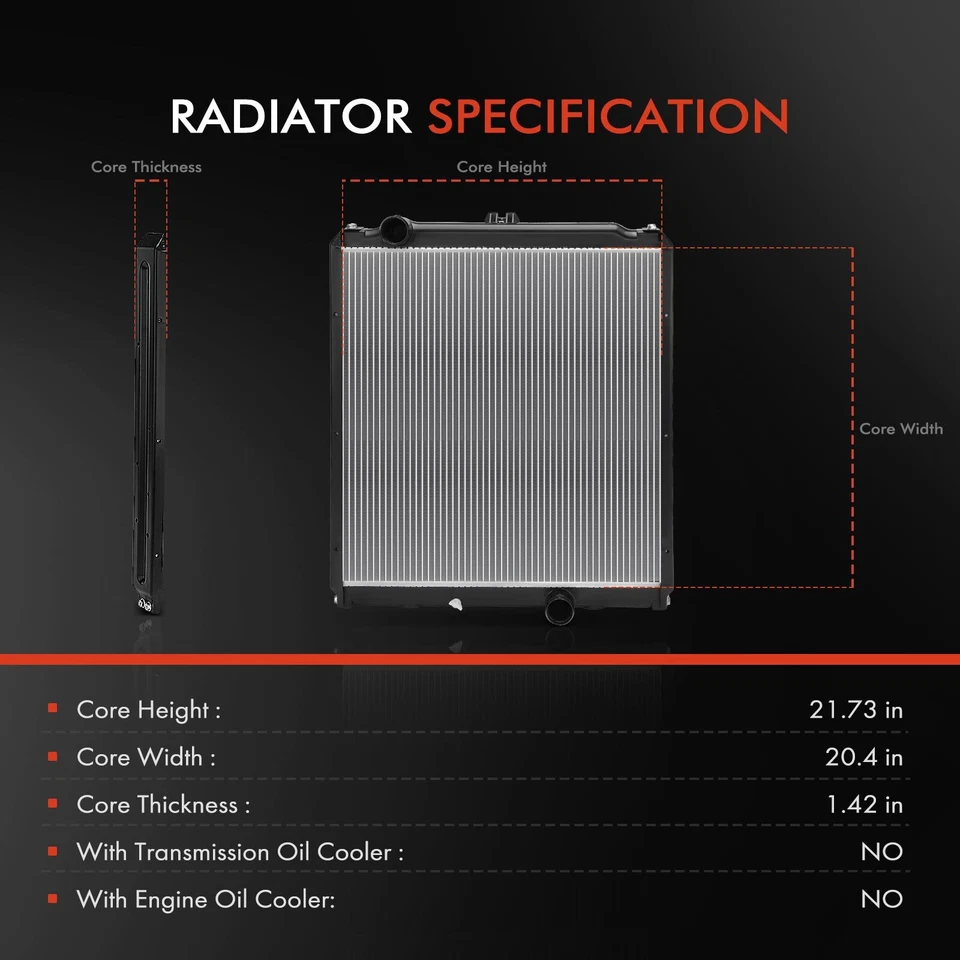 Radiator for Mitsubishi Fuso FE 1996 1997 1998-2004 FG 2002-2004 L4 3.9L Diesel - Image 2 of 4