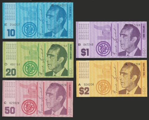 Australia Hutt River Province Local Currentcy Banknote Set 1970 UNC Uncirculated