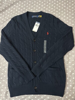 $188 Polo Ralph Lauren Men Cotton Cable-Knit Cardigan Sweater