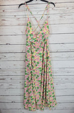 Fashion Nova Pink Floral Colorful Summer Sleeveless Maxi Dress Women's Size XL