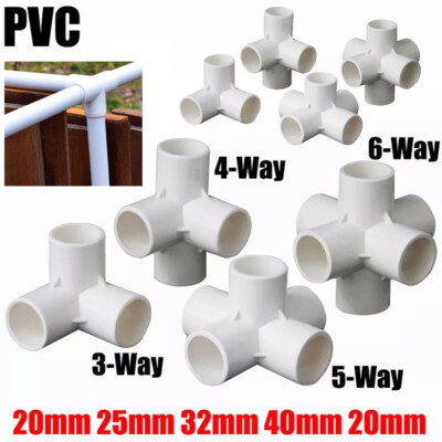 4PCS 3/4/5/6-Way Equal Water Supply Pipe Fittings Adapter Connector ID 20mm-50mm