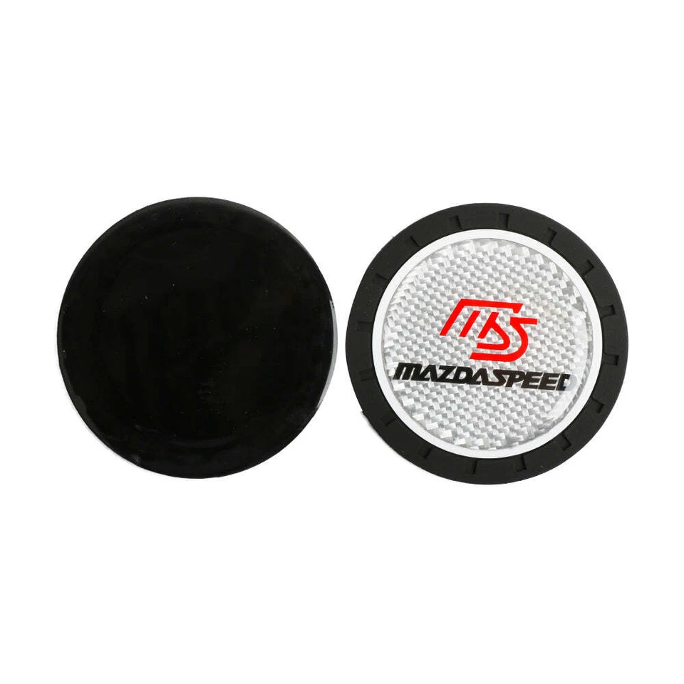 Totalmente Nuevo 2 PIEZAS MAZDASPEED Fibra de Carbono Real Coche Portavasos Almohadilla Ranura para Taza de Agua Foto 4 de 4