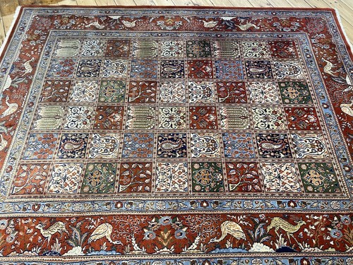 Moud Extremely Fine With Silk Persian Carpet 230x180 Field Pattern Handknotted Top - Picture 5 of 8