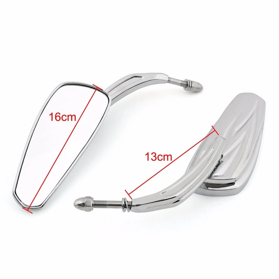 Espejos retrovisores laterales cromados Billet Teardrop para motocicleta Harley Electra Glide Foto 2 de 4