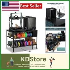 Space-Saving 3D Printer Desk with Filament Storage Rack & Accessories Drawer