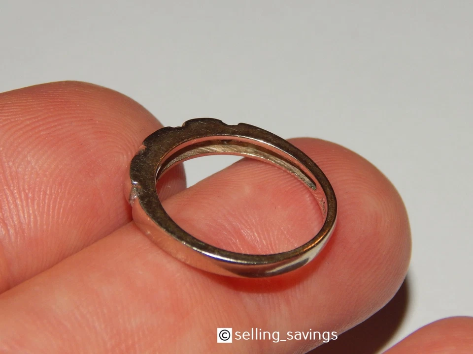 ANILLO BANDA APILABLE GITANA CONJUNTO CANAL DIAMANTE EFFY ORO BLANCO 14K TALLA 6.25 Foto 3 de 3