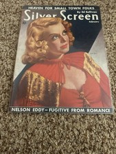 February 1938 issue of Silver Screen actress Bette Davis by Marland Stone.