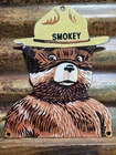VINTAGE SMOKEY BEAR PORCELAIN SIGN RARE OLD US FOREST SERVICE NATIONAL PARK FIRE