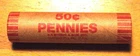 40' wheat penny roll of 50 coins