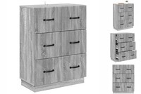 Kommode Schubladenschrank Sideboard Graues Sonoma 66X34,5X87 Cm Holzwerkstoff