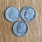Silver Dimes Roosevelt 90% (1946-1964) Lot Of 3 U.S Mint FREE SHIPPING ee
