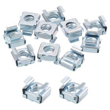 1/4-20 Cage Nuts for Server Rack Cabinet Carbon Steel Zinc Silver,10Pcs
