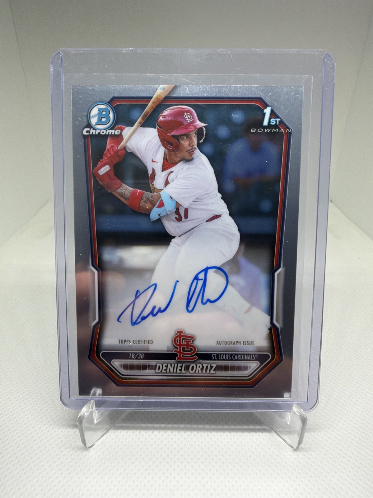 2026 Bowman Baseball Chrome Deniel Ortiz Auto 1st STL Cardinals #CPA-DOR view 1