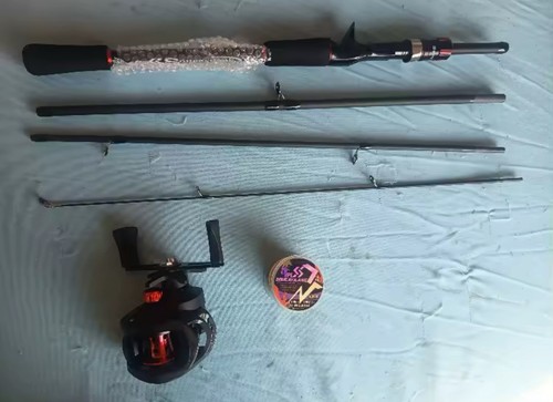 Fishing Rod Reel Combo Carbon Fiber Baitcasting 7.2:1 Gear Set - Foto 10 di 20