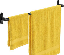 Matte Black 28" Towel Rack, Rustproof Wall Mounted Towel Bar