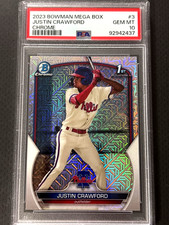 Justin Crawford Phillies 2023 1st Bowman Chrome Mega Box Mojo Card #BCP3 PSA 10