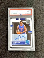 2022 Donruss Optic JALEN DUREN Rated Rookie Signature AUTO #227 RC PSA 10-POP 19