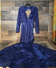 NWT Berlinnova Sequin Dress Backless Long Gown Women 2 Prom Formal Retro Glam