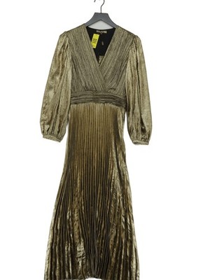 BIBA Wrap Midi Dress UK12 in Gold