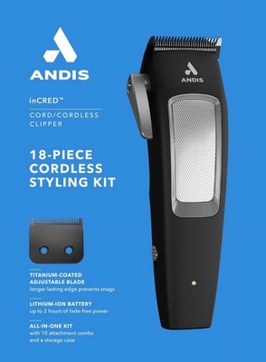 Andis incred 18 Piece cordless styling kit. Used Once