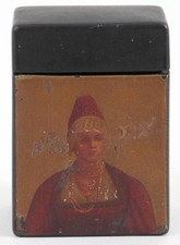 Raro Antiguo Imperial Ruso Vishnyakov Laca Juego de Cartas Baraja Caja Retrato