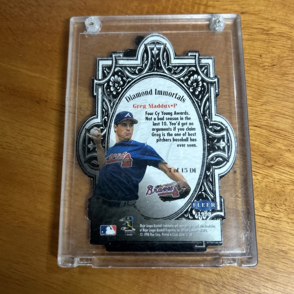 1998 Fleer Ultra Diamond Immortals #7 Greg Maddux Braves HOF - Image 2 of 2
