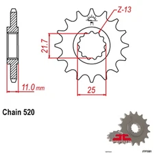 JT Sprockets Countershaft Sprocket 520 Pitch 16 Tooth Yamaha YZF-R7 (1999-2001)