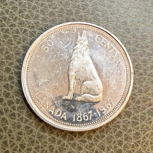 1967 Canada 50 Cents Silver Coin Queen Elizabeth II 80% Silver