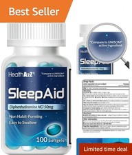 Sleep Aid, Diphenhydramine Softgels, 50mg, Supports Deeper, Restful Sleeping ...