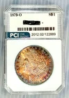 1879-O Semi Key Date Ch + / Gem BU Rainbow Toned  Morgan Dollar Scarce