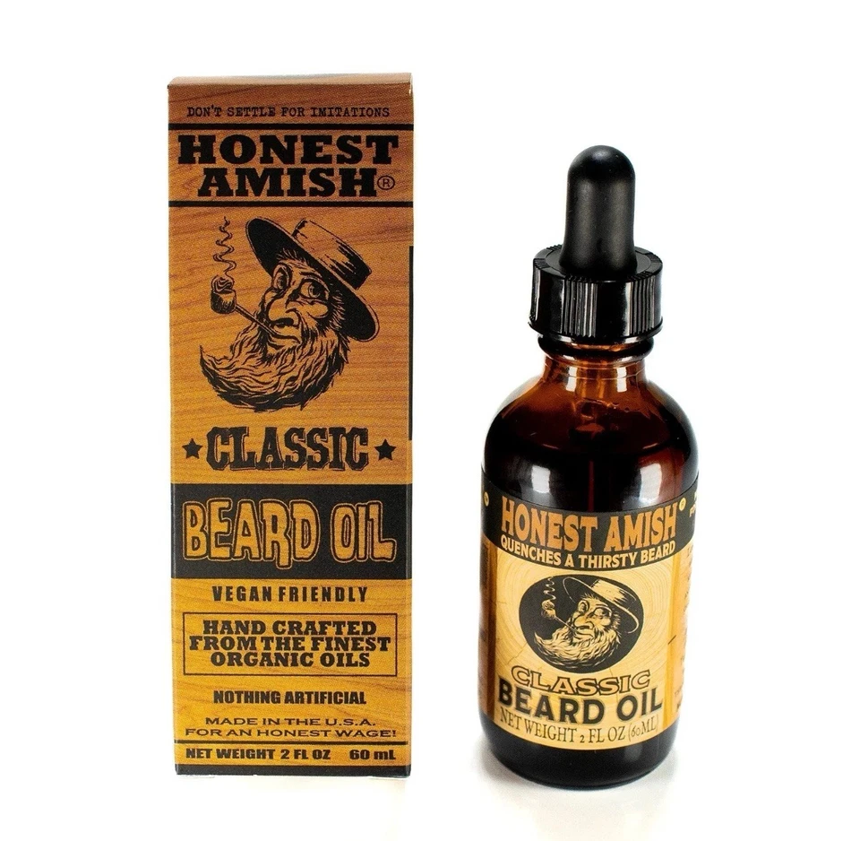 Honest Amish - Aceite para barba clásico - 2 onzas - Orgánico - Apto para veganos Foto 2 de 4