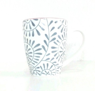 Amazing Ware White and Gray Tea Coffee Mug 16 oz