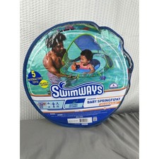 SwimWays Premium Baby Spring Float Splash 'N Play with Sun Canopy -sharks