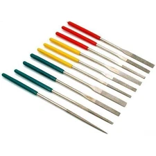 10 Assorted Diamond Coated Needle Files 5 1/4" Jewelers Jewelry Repair Tools