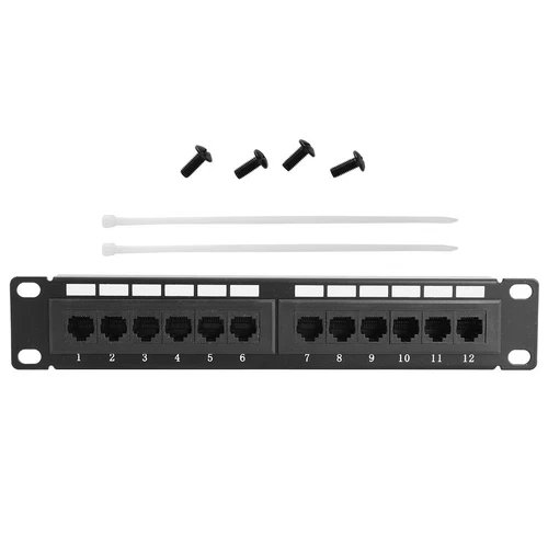 UTP 12Port Cable Rack CAT6 RJ45 Ethernet Netzwerk-Daten-Patch-Panel Ohne Br CU