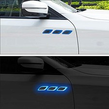 6Pcs 3D Strong Reflective Stripe Sticker for Car Fender Hood Bumper High Blue
