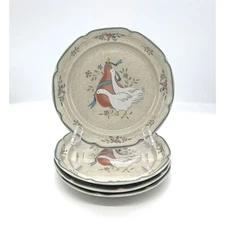 Vintage International Marmalade 8868 Geese Pattern Set of 4 Salad Plates Japan 