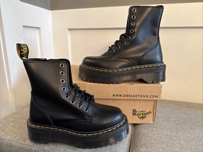 Size 6 Womens / Sz 5 Mens Dr. Martens Jadon Black 15265001 Polished Smooth Boots